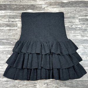 Ralph Lauren Rugby Womens sz XS 100% Wool Layered Mini Skirt / Strapless Top